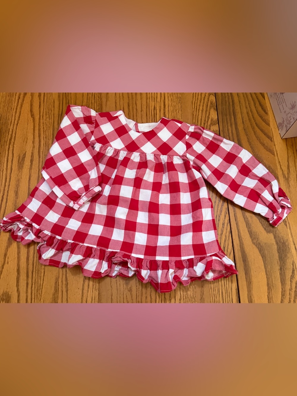 J. Bailey Red and White Gingham Ruffle Top